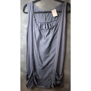 Alpha Navy Blue Sleeveless Pocket Dress Size Small Minimalist Quiet Luxury Boho